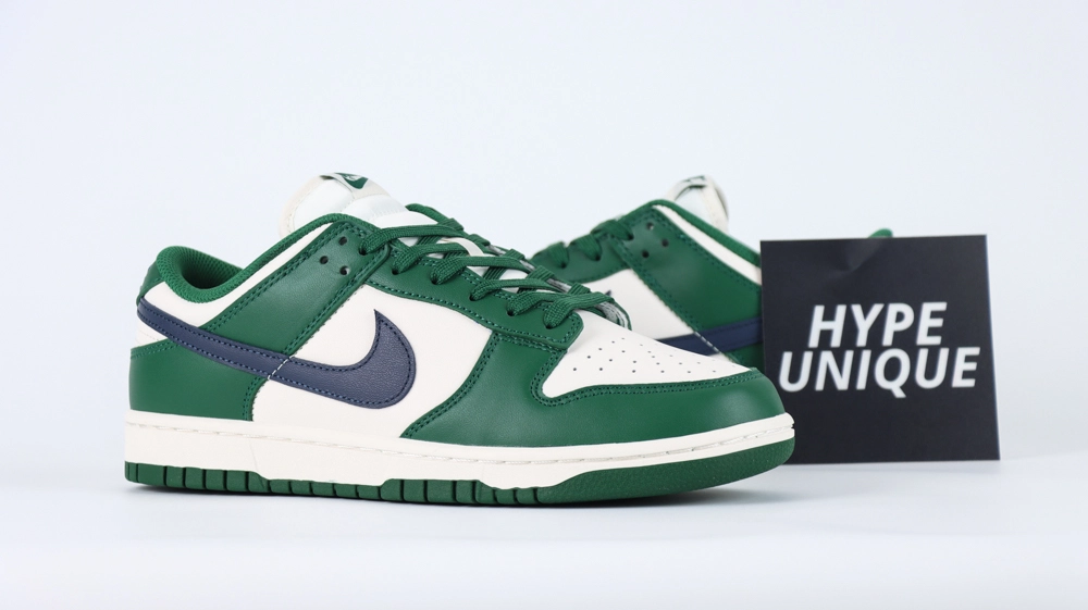Green and white sneakers